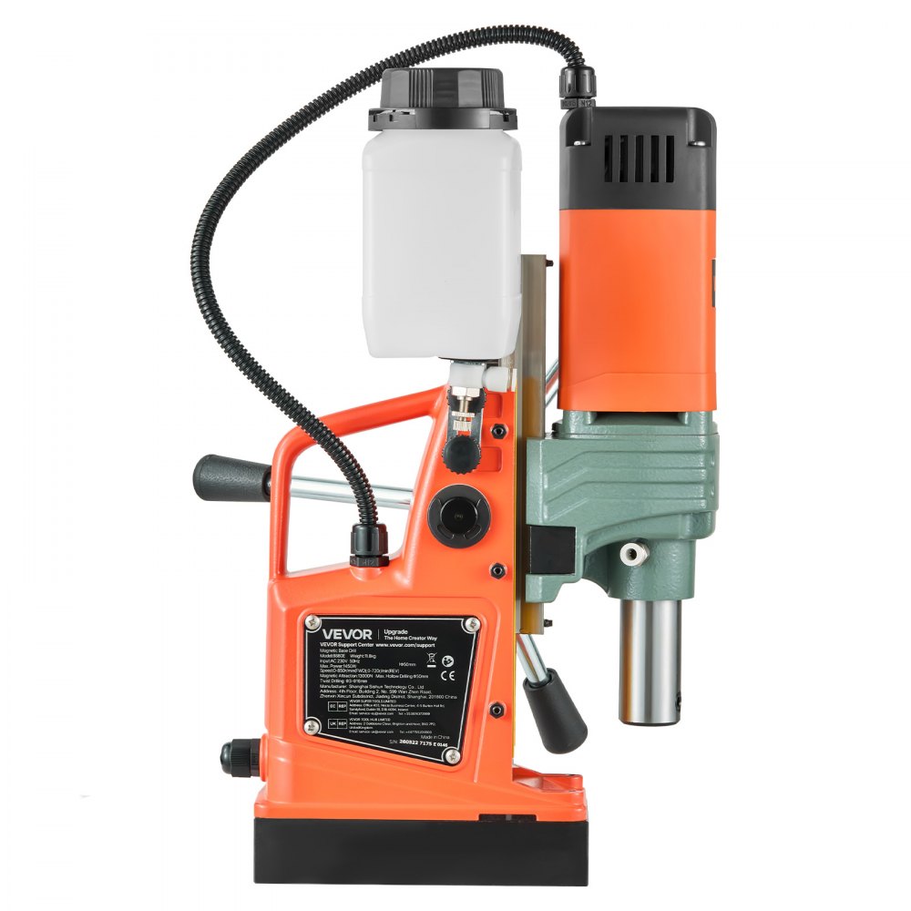 VEVOR Magnetic Drill, 1450W Motor 2 in Coring Diameter, 2922 lbf Magnetic Force, Portable Electric Mag Drill Press with 6 Coring Bits, Variable Speed, Drilling Machine for Metal Surface, Industrial