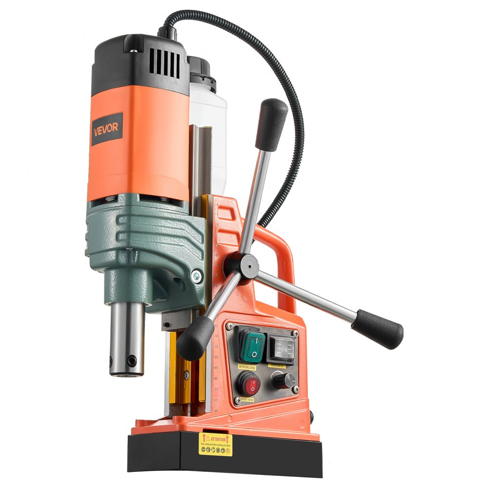 VEVOR Magnetic Drill, 1450W Motor 2 in Coring Diameter, 2922 lbf Magnetic Force, Portable Electric Mag Drill Press with 6 Coring Bits, Variable Speed, Drilling Machine for Metal Surface, Industrial