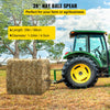VEVOR Hay Spear 39\" Bale Spear 3600 lbs Capacity, Bale Spike Quick Attach Square Hay Bale Spears 1 3/4\", Black Coated Bale Forks, Bale Hay Spike with Hex Nut and Sleeve for Buckets Tractors Loaders