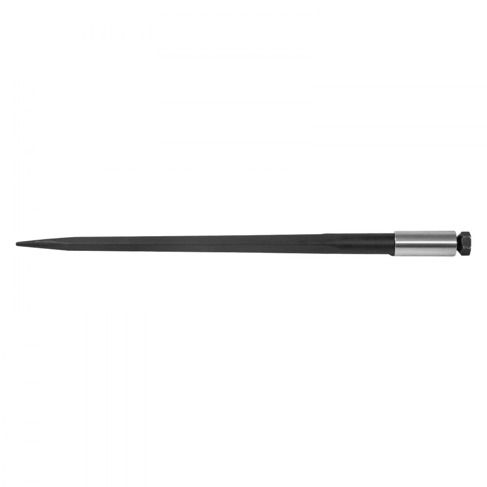 VEVOR Hay Spear 39\" Bale Spear 3600 lbs Capacity, Bale Spike Quick Attach Square Hay Bale Spears 1 3/4\", Black Coated Bale Forks, Bale Hay Spike with Hex Nut and Sleeve for Buckets Tractors Loaders