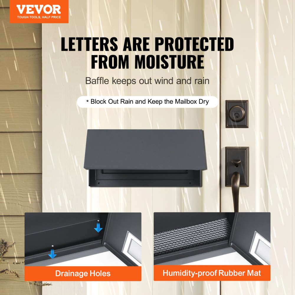 VEVOR Sturdy Metal Key Locker, Combo Lock, Mountable on Wall, 12'', Charcoal Gray, Ensures Safe Keeping of Mail and Keys