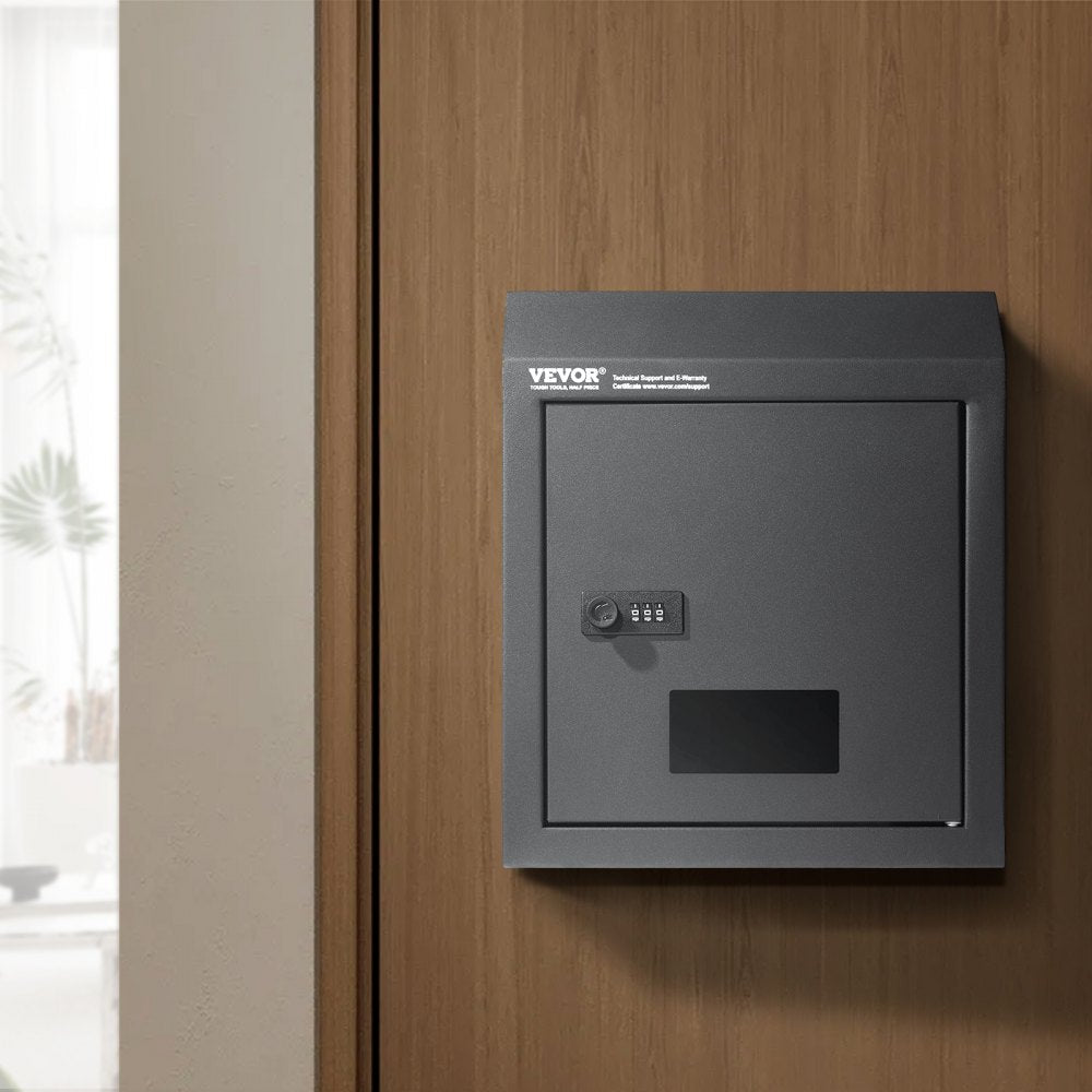 VEVOR Sturdy Metal Key Locker, Combo Lock, Mountable on Wall, 12'', Charcoal Gray, Ensures Safe Keeping of Mail and Keys