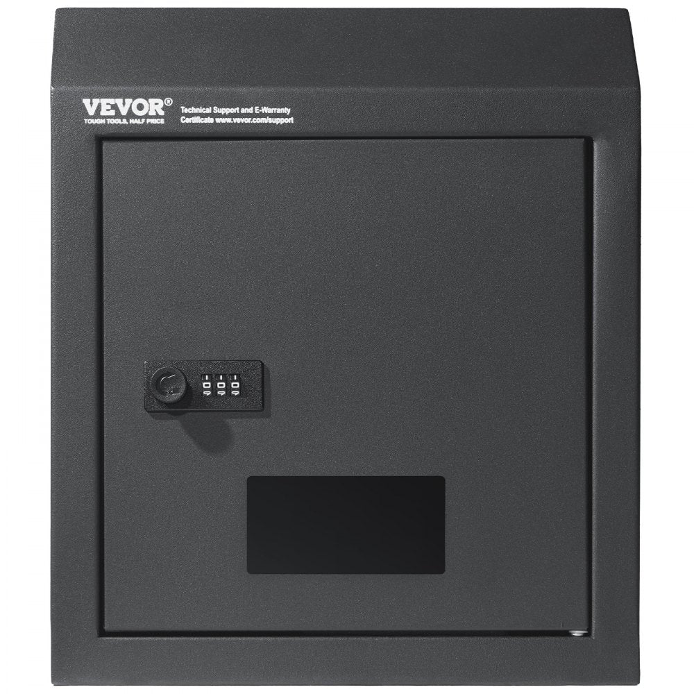 VEVOR Sturdy Metal Key Locker, Combo Lock, Mountable on Wall, 12'', Charcoal Gray, Ensures Safe Keeping of Mail and Keys