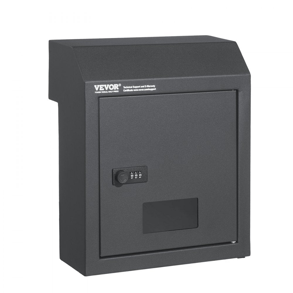 VEVOR Sturdy Metal Key Locker, Combo Lock, Mountable on Wall, 12'', Charcoal Gray, Ensures Safe Keeping of Mail and Keys
