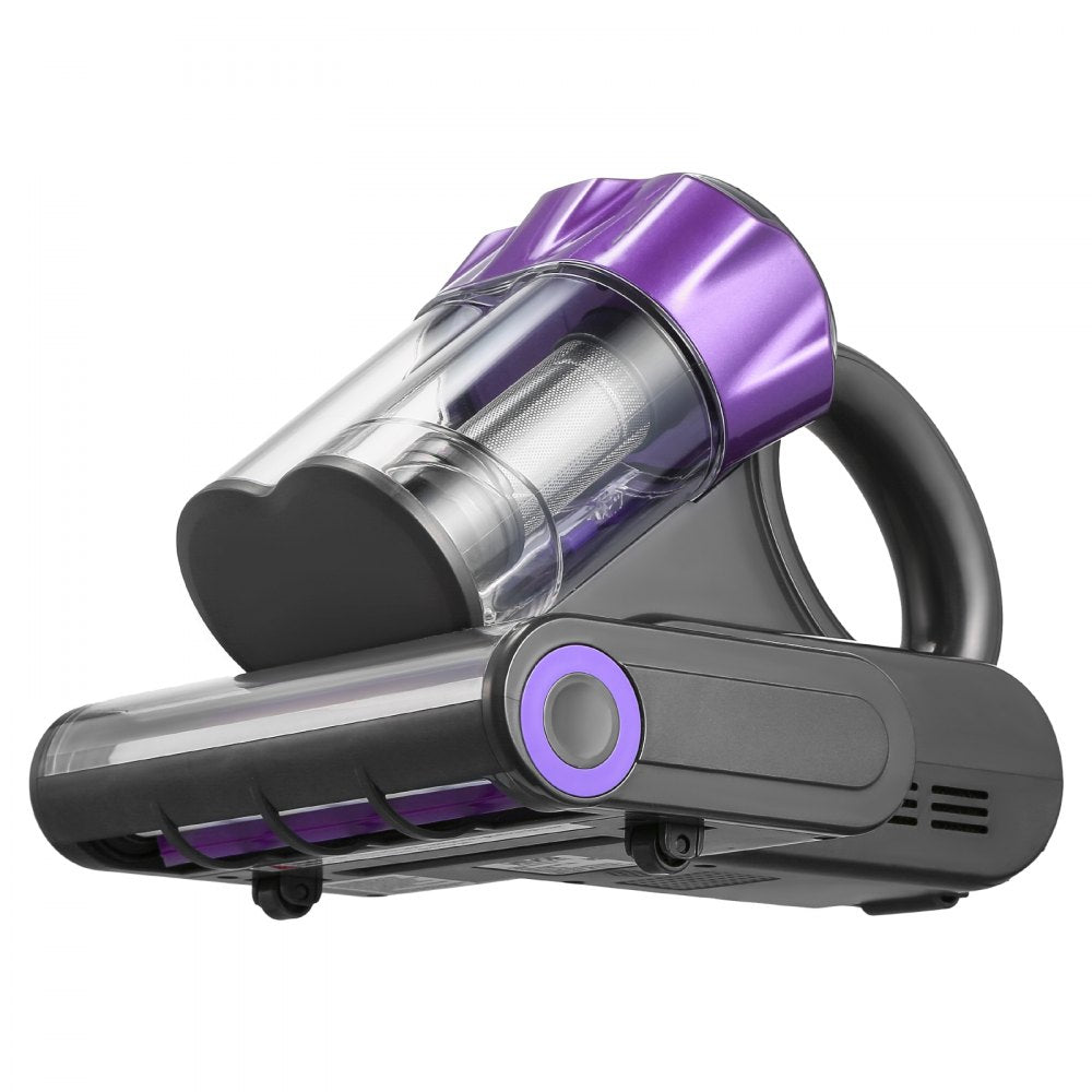 VEVOR Mattress Vacuum Cleaner, 550W Bed Vacuum Cleaner with 18Kpa Powerful Suction and Dual Dust Bin, HEPA Filter & Heating, Ultrasound Tech & Cleaning Lights, Handheld for Bed, Sofa, Corded, Gray