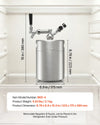 VEVOR 128oz Mini Keg, Pressurized Growler Tap System, 304 Stainless Steel Beer Kit, with Co2 Regulator, Self-Closing Faucet, Keeps Fresh and Carbonation for Homebrew, Craft and Draft Beer