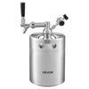VEVOR 128oz Mini Keg, Pressurized Growler Tap System, 304 Stainless Steel Beer Kit, with Co2 Regulator, Self-Closing Faucet, Keeps Fresh and Carbonation for Homebrew, Craft and Draft Beer