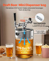 VEVOR 170oz Mini Keg, Pressurized Growler Tap System, 304 Stainless Steel Beer Kit, with Co2 Regulator, Self-Closing Faucet, Keeps Fresh and Carbonation for Homebrew, Craft and Draft Beer