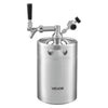 VEVOR 170oz Mini Keg, Pressurized Growler Tap System, 304 Stainless Steel Beer Kit, with Co2 Regulator, Self-Closing Faucet, Keeps Fresh and Carbonation for Homebrew, Craft and Draft Beer