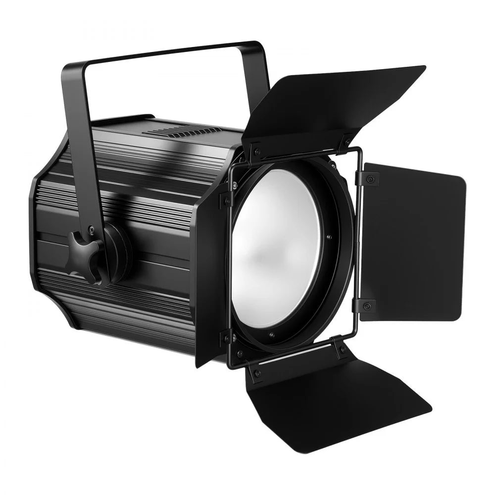 VEVOR Stage Light with Barn Doors, 200 W COB Par Light Cool and Warm White, Spotlight for Event, Wedding, Church, Theater, Bar, Auto/DMX/Master-Slave/Sound Control, Signal Cable & Power Cord Included