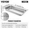 VEVOR 6 Pack Steam Table Pans 20.9 x 12.8 x 2.6 Inch Deep Steam Table Pan Full Size 8.5L Deep Food Container Stainless Steel Oven Tray Hotel Pans Anti-Jam Steam Table Food Pan