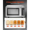 VEVOR Countertop Microwave Oven, 0.9 Cu Ft, 1000W Digital Stainless Steel Microwave Oven with Touchscreen, 10 Cooking Presets, 5 Power Levels, Multi-Lock Door & Easy Clean Interior for Commercial Use