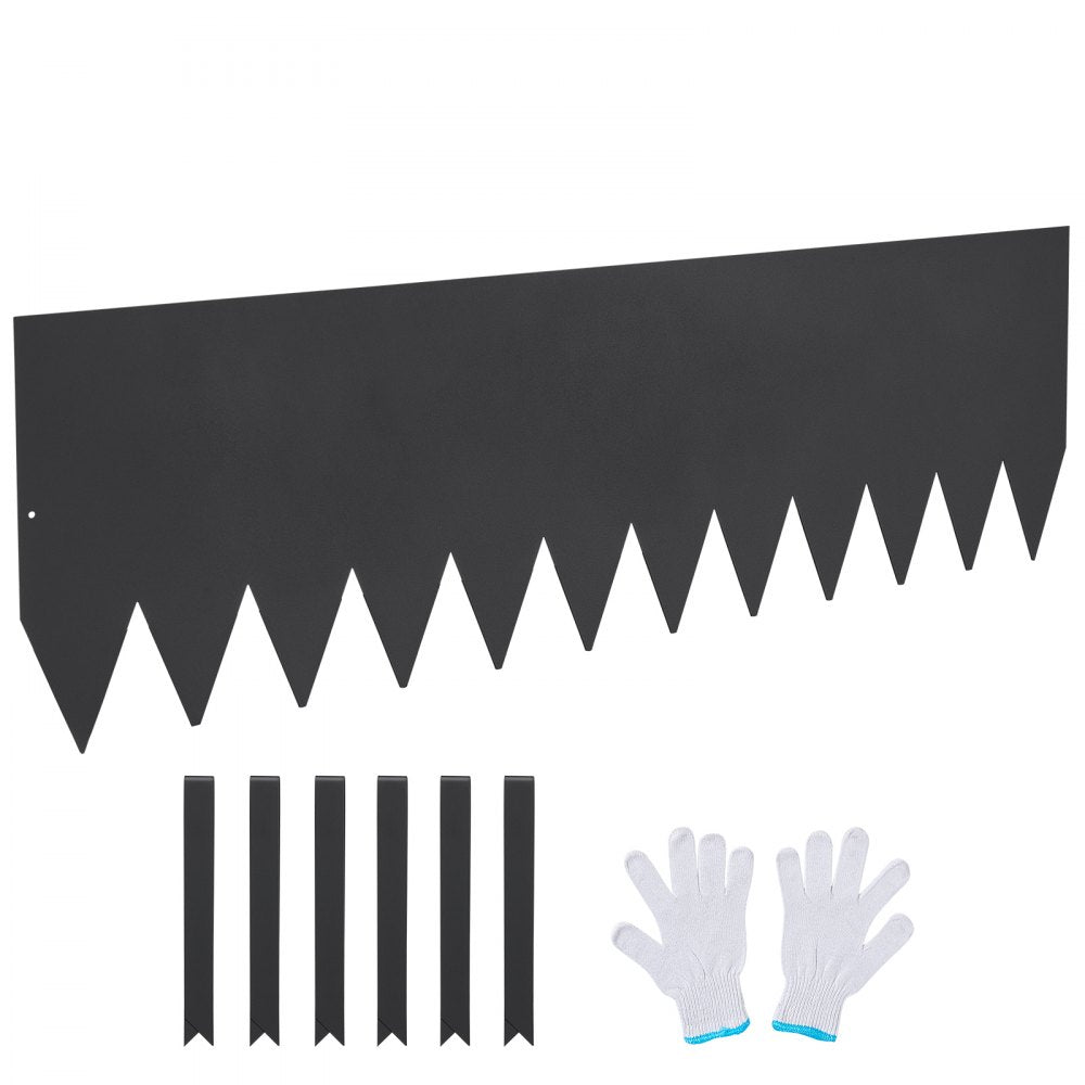 VEVOR Steel Landscape Edging, 4-pack Steel Garden Edging Borders, 40" L x 12" H Strips, Hammer-in Edging Border with 6 Clips, Bendable Metal Landscape Edging for Yard, Garden, Lawn