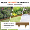VEVOR Steel Landscape Edging, 10-pack Steel Garden Edging Borders, 39.6" L x 2" H Strips, Hammer-in Edging Border, Bendable Metal Landscape Edging for Yard, Garden, 2.5" Spike Height, Rustic Brown