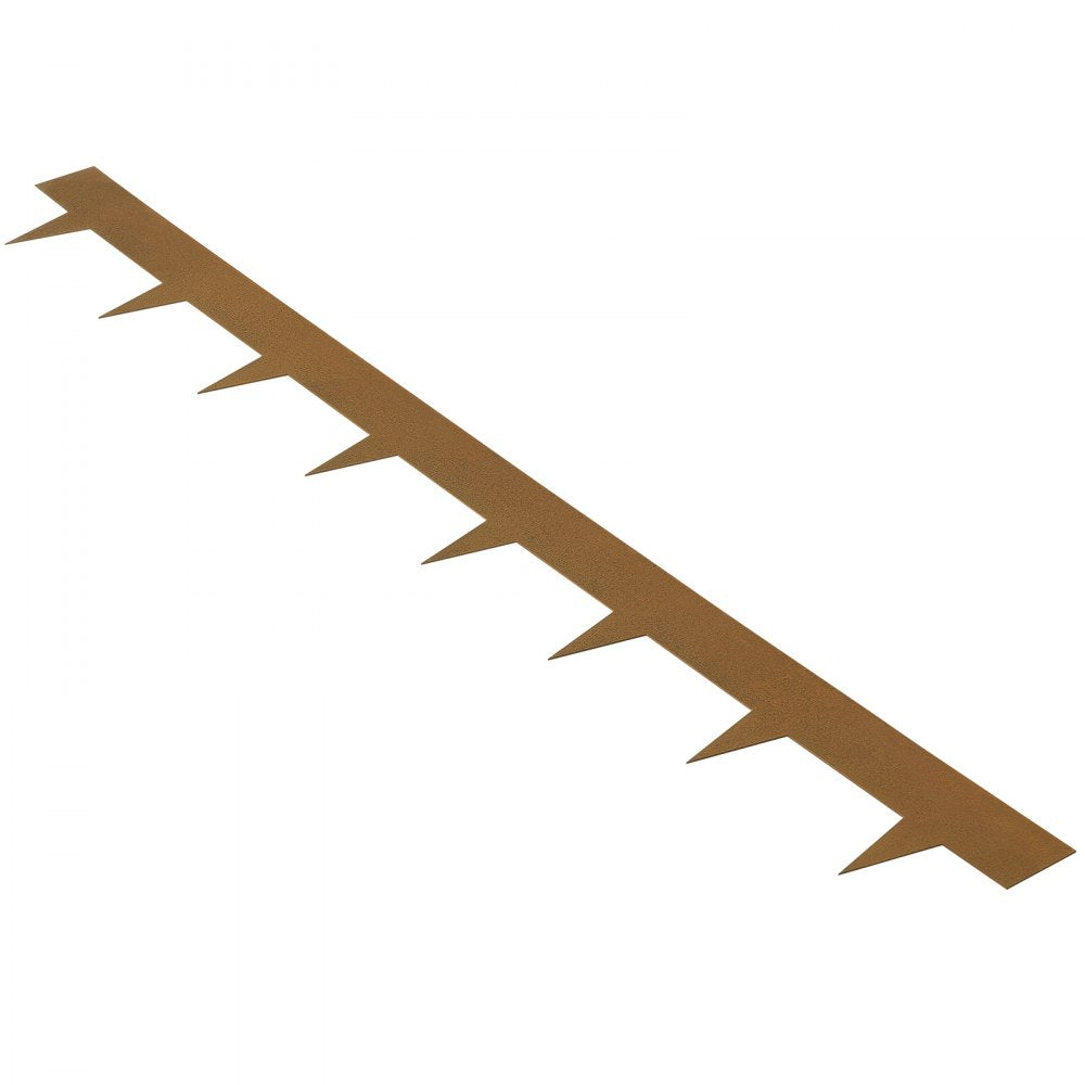 VEVOR Steel Landscape Edging, 10-pack Steel Garden Edging Borders, 39.6" L x 2" H Strips, Hammer-in Edging Border, Bendable Metal Landscape Edging for Yard, Garden, 2.5" Spike Height, Rustic Brown