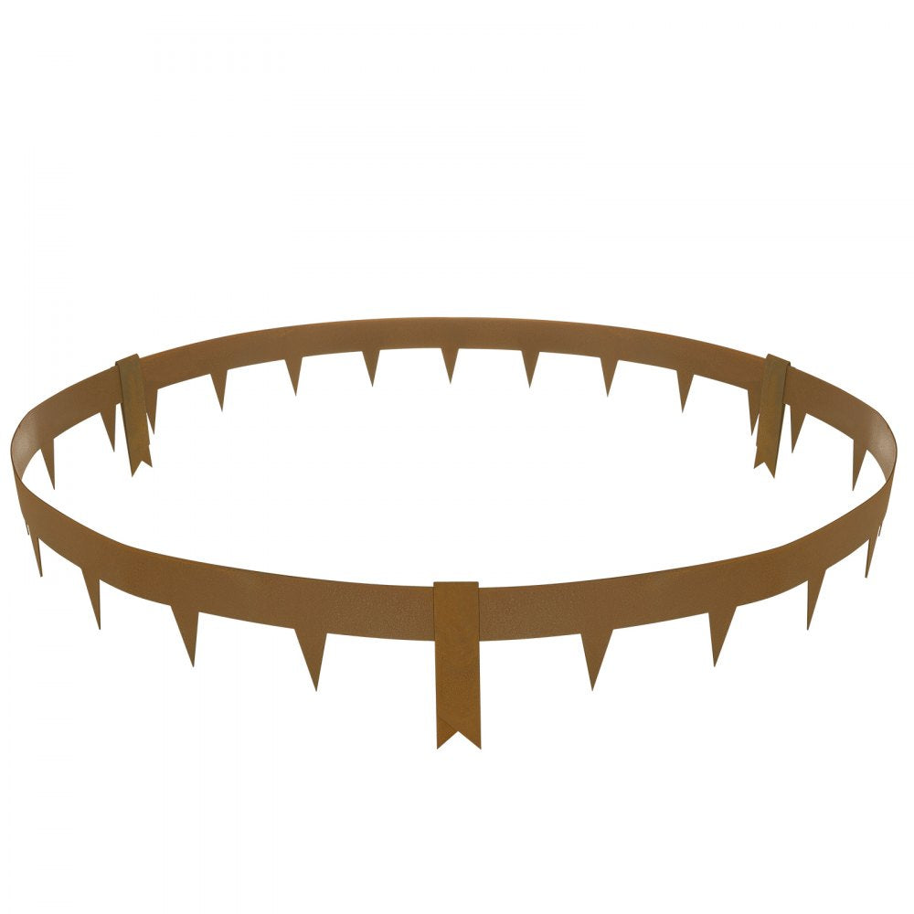 VEVOR Steel Landscape Edging, 10-pack Steel Garden Edging Borders, 39.6" L x 2" H Strips, Hammer-in Edging Border, Bendable Metal Landscape Edging for Yard, Garden, 2.5" Spike Height, Rustic Brown