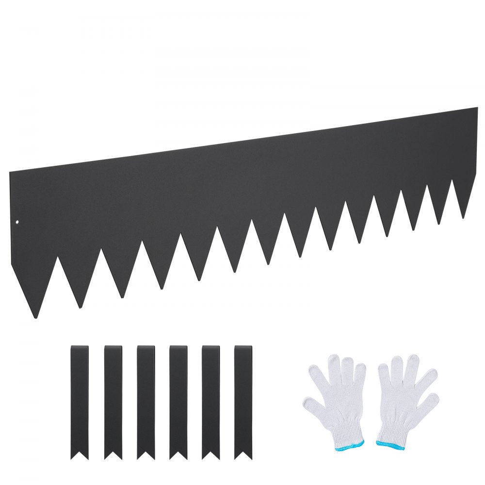 VEVOR Steel Landscape Edging, 4-pack Steel Garden Edging Borders, 40" L x 8" H Strips, Hammer-in Edging Border with 6 Clips, Bendable Metal Landscape Edging for Yard, Garden, Lawn