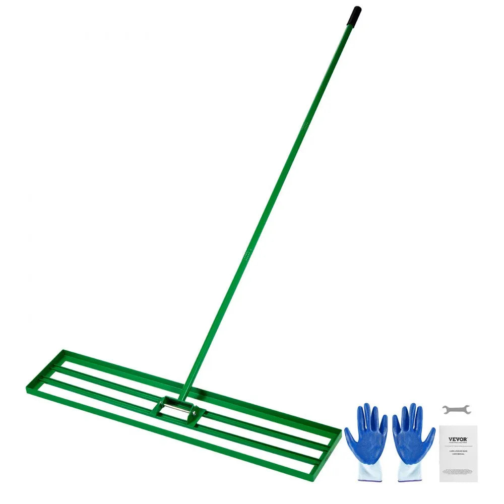 VEVOR Lawn Leveling Rake, 48"x10" Level Lawn Tool, Heavy-duty Lawn Leveler with 78" Steel Extended Handle, Yard Leveling Rake Suit for Garden, Golf Lawn, Farm