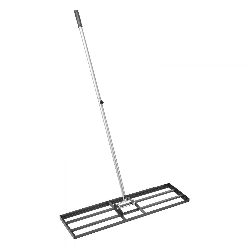 VEVOR Lawn Leveling Rake, Lawn Leveler with 83.9 in Handle, 36x10 in Ground Plate, Rust-Resistant Carbon Steel Soil Leveler, 3 Heights Adjustable, Effort Saving Lawn Leveling Tool for Yard Golf Court