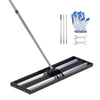 VEVOR Updated Lawn Leveling Rake with Roller, 48'' x 10" Stainless Steel Lawn Leveler with 83.9'' Adjustable Handle, Heavy Duty Yard Leveling Rake, Effort Saving Lawn Leveling Tool for Yard Golf Court