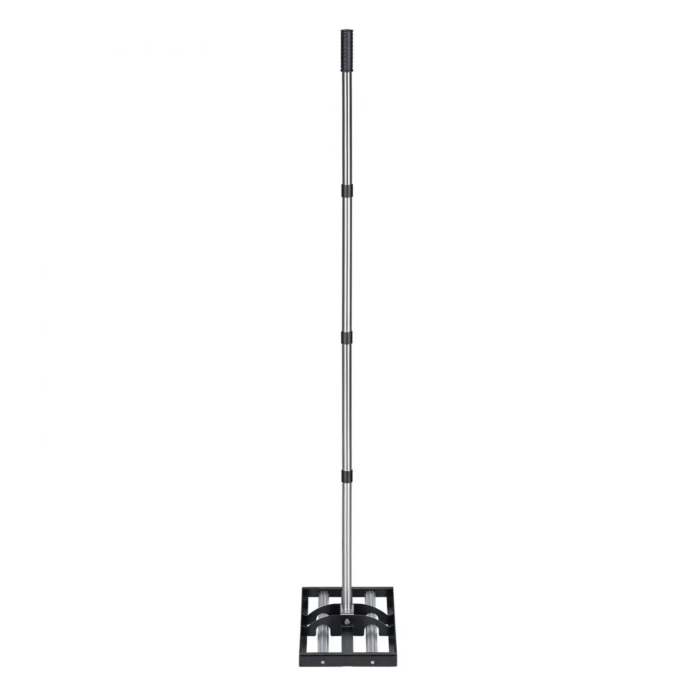 VEVOR Updated Lawn Leveling Rake with Roller, 17" x 10" Stainless Steel Lawn Leveler with 63.4" Adjustable Handle, Heavy Duty Yard Leveling Rake, Effort Saving Lawn Leveling Tool for Yard Golf Court