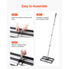 VEVOR Updated Lawn Leveling Rake with Roller, 17" x 10" Stainless Steel Lawn Leveler with 63.4" Adjustable Handle, Heavy Duty Yard Leveling Rake, Effort Saving Lawn Leveling Tool for Yard Golf Court