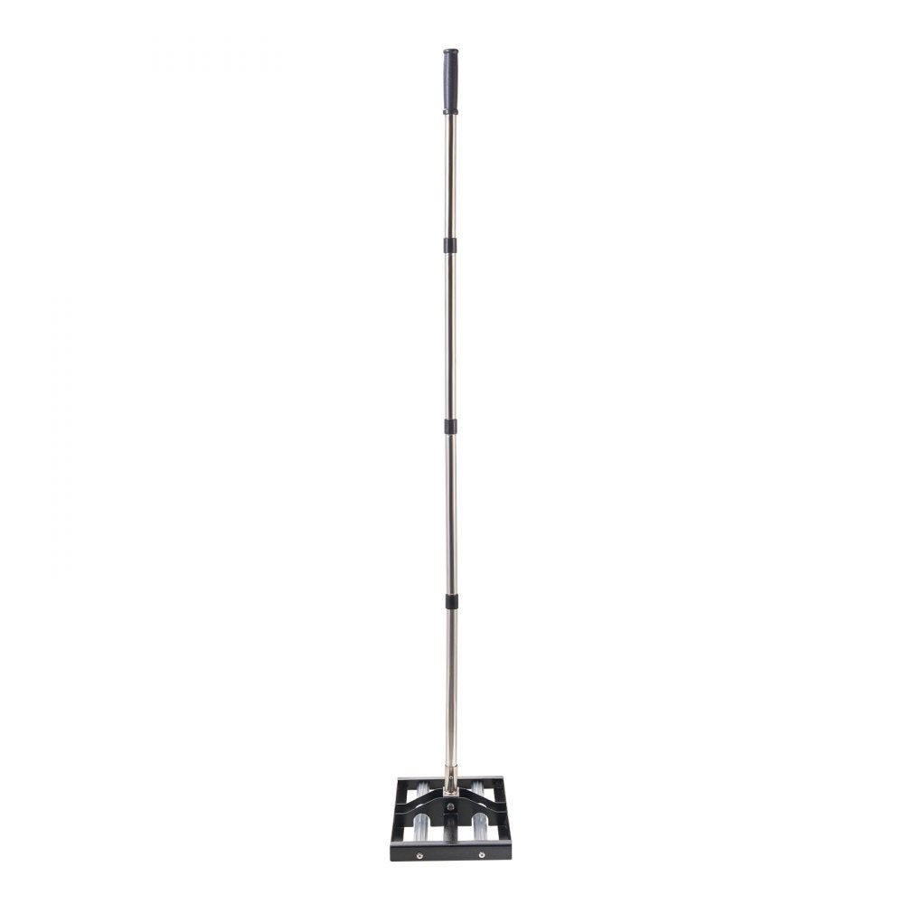 VEVOR Updated Lawn Leveling Rake with Roller, 17" x 10" Stainless Steel Lawn Leveler with 63.4" Adjustable Handle, Heavy Duty Yard Leveling Rake, Effort Saving Lawn Leveling Tool for Yard Golf Court