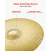 VEVOR Cymbal Pack, 3 Pieces Cymbals for Drum Set, Alloy Cymbals Drum Set Includes 14-inch Hi-Hats, 16-inch Crash, 20-inch Ride, Drumsticks & Cymbal Bag, Alloy Cymbal Pack for Drummer, Bright Copper