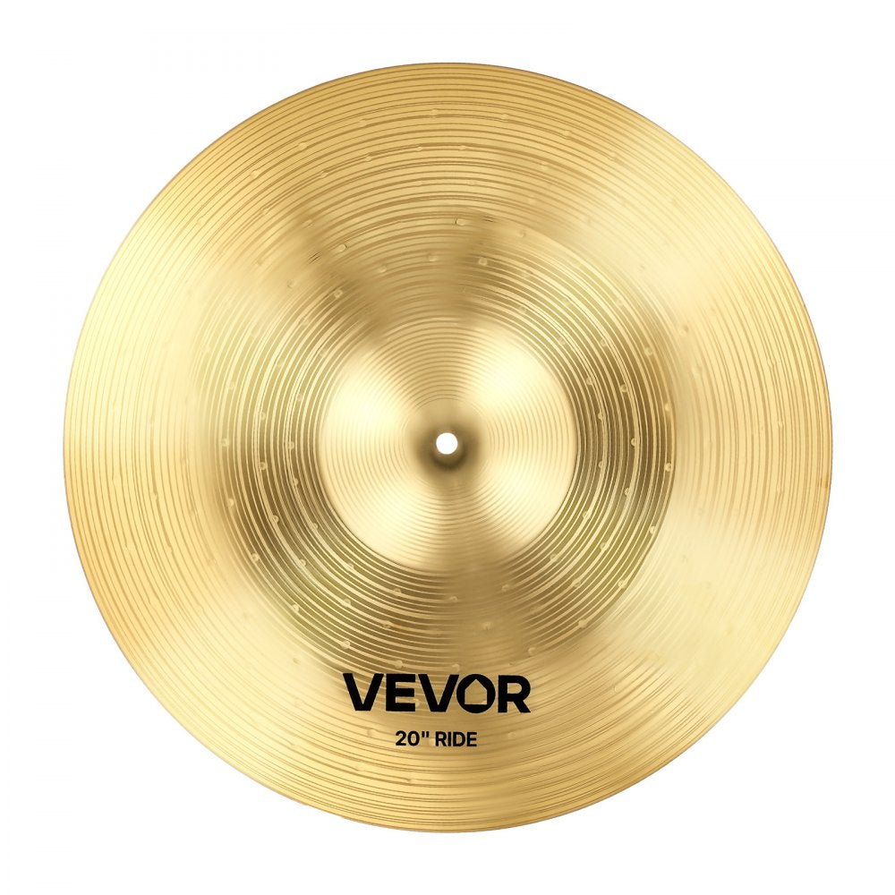 VEVOR Cymbal Pack, 3 Pieces Cymbals for Drum Set, Alloy Cymbals Drum Set Includes 14-inch Hi-Hats, 16-inch Crash, 20-inch Ride, Drumsticks & Cymbal Bag, Alloy Cymbal Pack for Drummer, Bright Copper