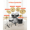 VEVOR Cymbal Pack, 6 Pieces Cymbals for Drum Set, Alloy Cymbals Drum Set Includes 14-inch Hi-Hats, 16-inch Crash, 18-inch Crash, 20-inch Ride, 10-inch Splash, 16-inch China, Drumsticks & Cymbal Bag