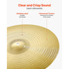 VEVOR Cymbal Pack, 6 Pieces Cymbals for Drum Set, Alloy Cymbals Drum Set Includes 14-inch Hi-Hats, 16-inch Crash, 18-inch Crash, 20-inch Ride, 10-inch Splash, 16-inch China, Drumsticks & Cymbal Bag
