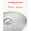 VEVOR Low Volume Cymbal Pack, 4 Pieces Quiet Cymbals for Drum Set, Alloy Cymbals Drum Set Includes 14-inch Hi-Hats, 16-inch Crash, 18-inch Crash, 20-inch Ride, Drumsticks & Cymbal Bag, Bright Copper