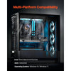 VEVOR CPU Liquid Cooler, AIO CPU Water Cooler - 3 x 120mm PWN Fans & Pump, Customizable Black PC Liquid Cooler with 2.1'' LCD Display & ARGB light, for Intel 115X/1366/2011/1700/1200, AMD AM4/AM5