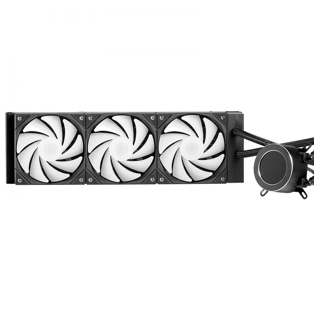 VEVOR CPU Liquid Cooler, AIO CPU Water Cooler - 3 x 120mm PWN Fans & Pump, Customizable Black PC Liquid Cooler with 2.1'' LCD Display & ARGB light, for Intel 115X/1366/2011/1700/1200, AMD AM4/AM5