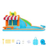 VEVOR Inflatable Bounce House, 14.9 x 12.8 x 7.8 ft Inflatable Bounce House Water Slide, Bouncer Castle with Castle Bounces, Tall Slide, Splash Pool & Pretend Market Booth, for 3 to 4 Kids Ages 3 to 8