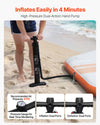 VEVOR Inflatable Floating Dock, 8.5x8.5 FT Inflatable Dock Platform, Non-Slip Water Mat with Portable Carrying Bag & Detachable Ladder, Floating Water Platform Island Raft for Pool Beach Ocean, Orange