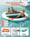 VEVOR Inflatable Floating Dock, 10x8 FT Round Inflatable Dock Platform, Non-Slip Water Air Mat with Portable Carrying Bag & Detachable Ladder, Floating Water Platform Island Raft for Pool Beach Ocean