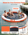 VEVOR Inflatable Floating Dock, 10 FT Inflatable Dock Platform, Non-Slip Water Air Mat with Portable Carrying Bag & Detachable Ladder, Floating Water Platform Island Raft for Pool Beach Ocean, Orange