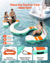 VEVOR Inflatable Floating Dock, 15 x 6 FT Inflatable Dock Platform, Non-Slip Water Air Mat with Portable Carrying Bag and Detachable Ladder, Floating Water Platform Island Raft for Pool Beach Ocean