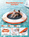 VEVOR Inflatable Floating Dock, 8 FT Inflatable Dock Platform, Non-Slip Water Air Mat with Portable Carrying Bag and Detachable Ladder, Floating Water Platform Island Raft for Pool Beach Ocean, Orange