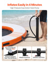 VEVOR Inflatable Floating Dock, 8 FT Inflatable Dock Platform, Non-Slip Water Air Mat with Portable Carrying Bag and Detachable Ladder, Floating Water Platform Island Raft for Pool Beach Ocean, Orange