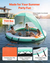 VEVOR Inflatable Floating Dock, 8 FT Round Inflatable Dock Platform, Non-Slip Water Floating Mat with Portable Carrying Bag & Detachable Ladder, Platform Island Raft for Pool Beach Ocean