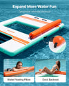 VEVOR Inflatable Floating Dock, 10 x 6 FT Inflatable Dock Platform, Non-Slip Water Air Mat with Portable Carrying Bag and Detachable Ladder, Floating Water Platform Island Raft for Pool Beach Ocean