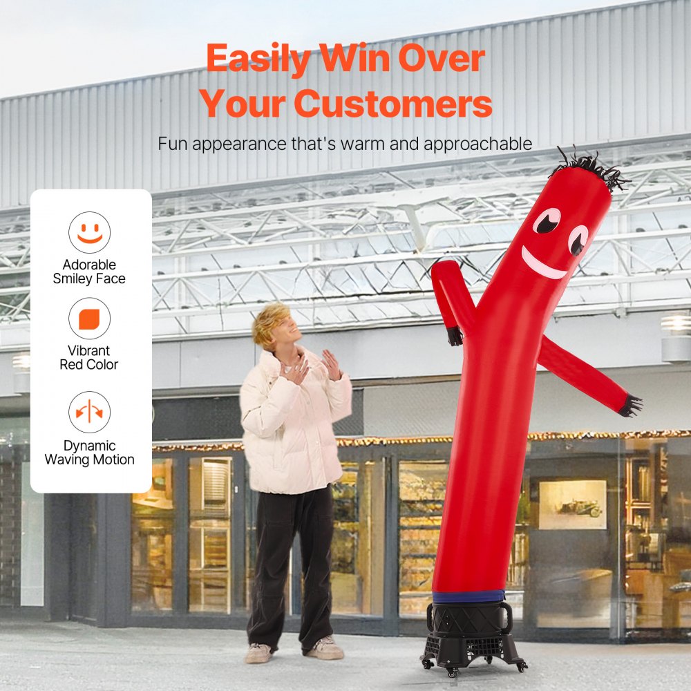 VEVOR Inflatable Tube Man Set, 10 ft Tall, Wacky Waving Inflatable Dancing Tube Guy with 9/10 HP Blower, PP Shell IPX3 Waterproof Blower Fan, for Outdoor Advertising Business Store Party