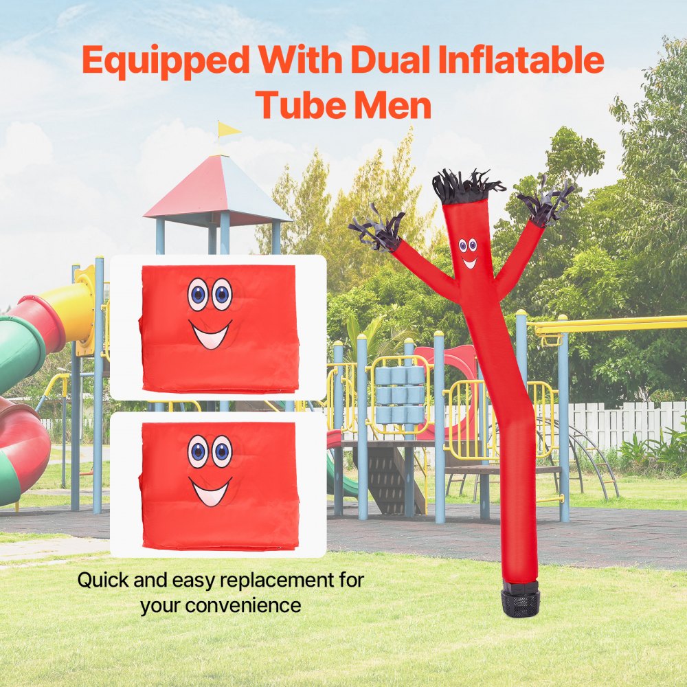 VEVOR Inflatable Tube Man Set, 6 ft Tall, Wacky Waving Inflatable Dancing Tube Guy with 1/15 HP Blower, PP Shell IPX3 Waterproof Blower Fan, for Outdoor Advertising Business Store Party