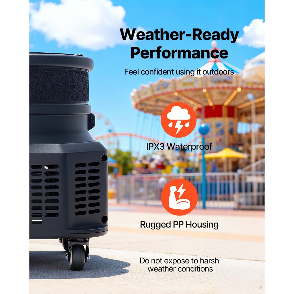 VEVOR Inflatable Tube Man Blower, 1/2 HP 370W, PP Blower Fan for Wacky Waving Tube Guy, IPX3 Waterproof, Fits 12-Inch Diameter Outdoor Arm Swing Wind Flying Puppet Dancer, Inflatable Not Included
