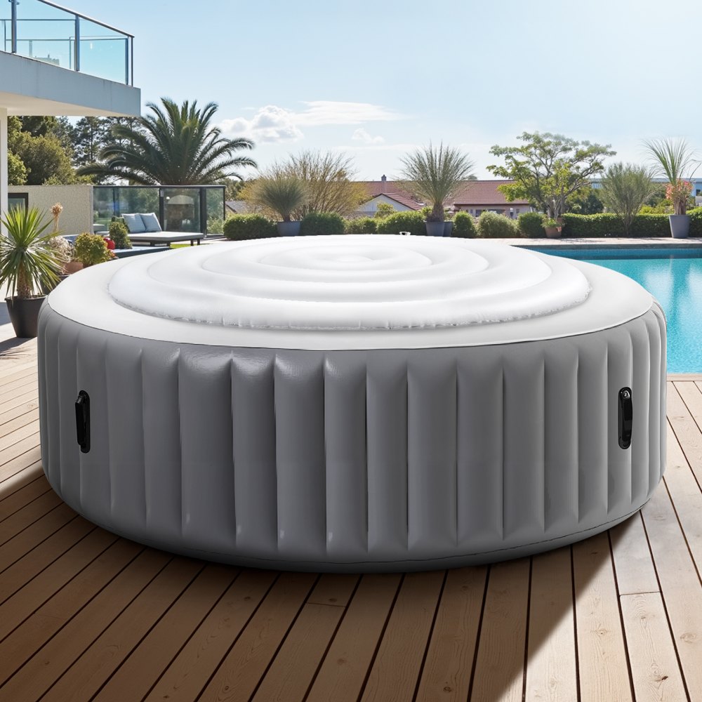 VEVOR Inflatable Hot Tub Cover, 5.4 Ft Round Hot Tub Cover Protector, Insulated Spa Covers for Inflatable Hottub, Weatherproof and Waterproof Energy Saving Lid for Outdoor Use, White