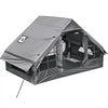 VEVOR Inflatable Tent for Camping 2-4 Person Blow Up Tent with Pump Gray, for Family Outdoor Glamping, Waterproof 420D Oxford, Easy Setup Air House with Skylight, Stove Jack, Mesh Windows & Carry Bag