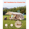 VEVOR Inflatable Tent for Camping 2-4 Person Blow Up Tent with Hand Pump, for Family Outdoor Glamping, Waterproof 420D Oxford, Easy Setup Air House with Skylight, Canopy, Stove Jack & Mesh Windows