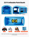VEVOR Inflatable Paint Booth, 20 x 10 x 8 ft, Portable Spray Booth with 480W+750W Blowers and Large Filter Cotton, Arched Roof Blow Up Painting Tent for ATV, Motorcycle, and Medium Furniture, Blue